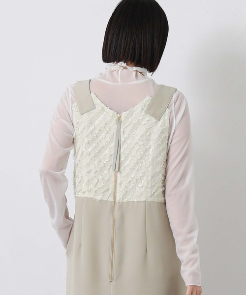 Gready Brilliant（グレディブリリアン）の「ジャガードドッキングジャンバースカート（ジャンパースカート・レディース・ブラック/ベージュ・FREE）」の9枚目の写真