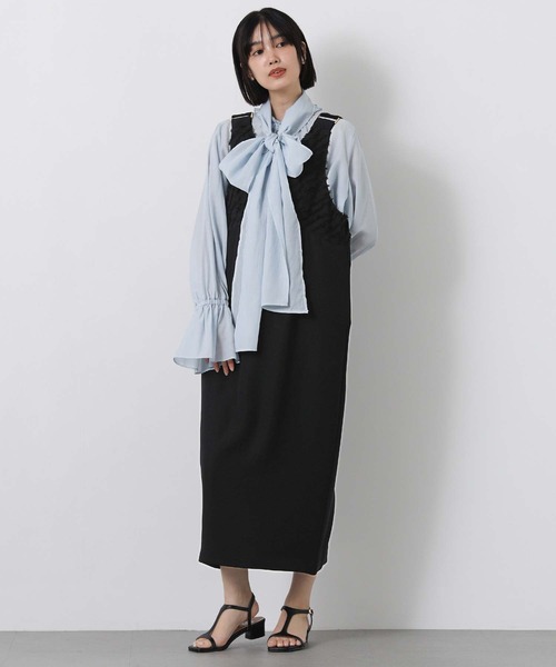 Gready Brilliant（グレディブリリアン）の「ジャガードドッキングジャンバースカート（ジャンパースカート・レディース・ブラック/ベージュ・FREE）」の13枚目の写真