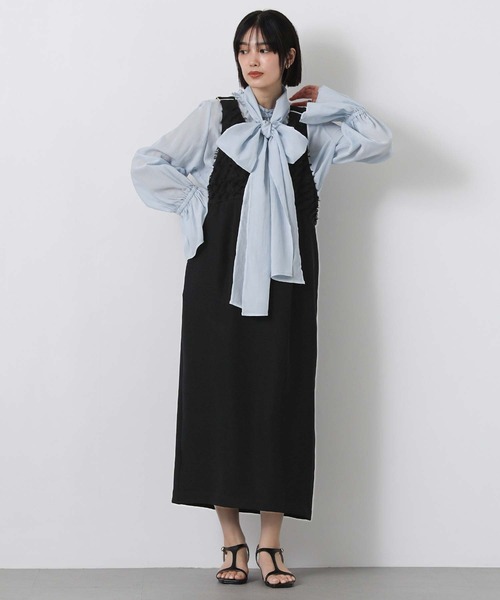 Gready Brilliant（グレディブリリアン）の「ジャガードドッキングジャンバースカート（ジャンパースカート・レディース・ブラック/ベージュ・FREE）」の17枚目の写真