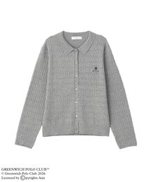 GREENWICH POLO CLUB(TM) ケーブル襟付ニットカーディガン