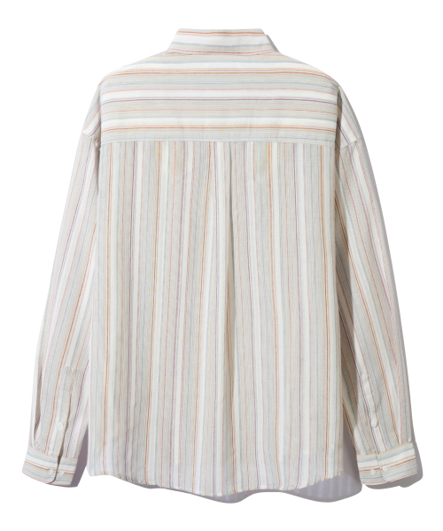 BASEMOMENT(ベースモーメント)の「マルチストライプオーバーシャツクリーム(シャツ/ブラウス・レディース・その他・X-LARGE/LARGE/MEDIUM)」の8枚目の写真