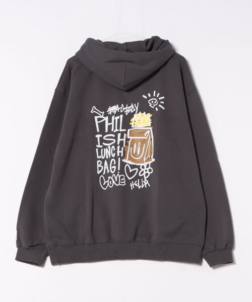 Right-on(ライトオン)の「【Philip Lumbang】プリントスウェットパーカー (ビッグシルエット / ユニセックス / 厚手コットン)(パーカー・メンズ・ブラック/グレー/ダークグレー・L/XL/M)」の4枚目の写真