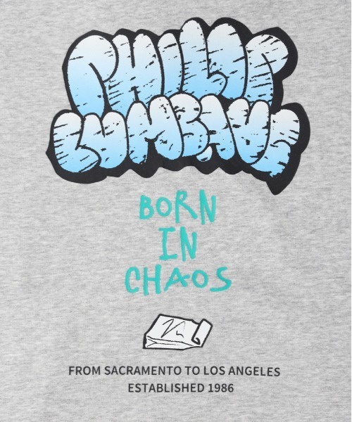 Right-on（ライトオン）の「【Philip Lumbang】プリントスウェットパーカー (ビッグシルエット / ユニセックス / 厚手コットン)（パーカー・メンズ・ブラック/グレー/ダークグレー・L/XL/M）」の7枚目の写真