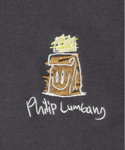 Right-on（ライトオン）の「【Philip Lumbang】プリントスウェットパーカー (ビッグシルエット / ユニセックス / 厚手コットン)（パーカー・メンズ・ブラック/グレー/ダークグレー・L/XL/M）」の16枚目の写真