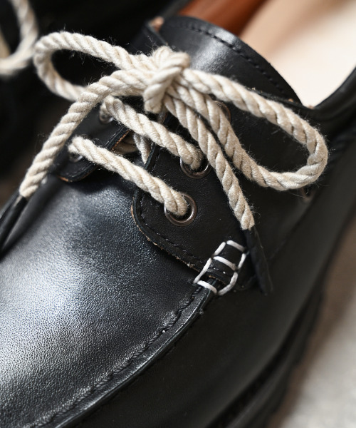 EARLE(アール)の「EARLE アール / 70’s classic moccasin 70'sクラシックモカシンレザーシューズ / ER6102(モカシン/デッキシューズ・メンズ・ブラック・43/42/41/40)」の4枚目の写真