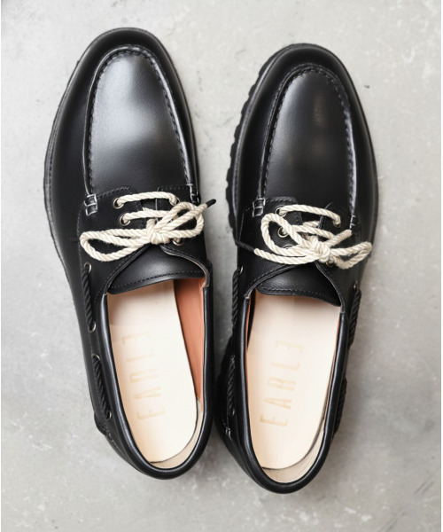 EARLE(アール)の「EARLE アール / 70’s classic moccasin 70'sクラシックモカシンレザーシューズ / ER6102(モカシン/デッキシューズ・メンズ・ブラック・43/42/41/40)」の2枚目の写真