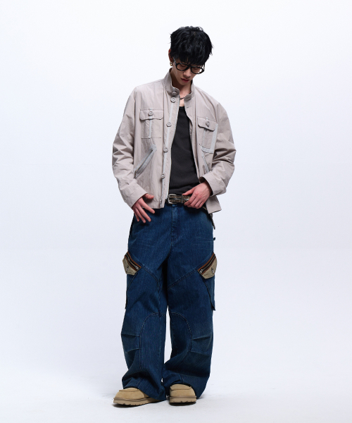 RSSC（アールエスエスシー）の「DENIM MIXED COTTON FIELD JACKET - GRAY（ミリタリージャケット・レディース・その他・1/2）」の3枚目の写真