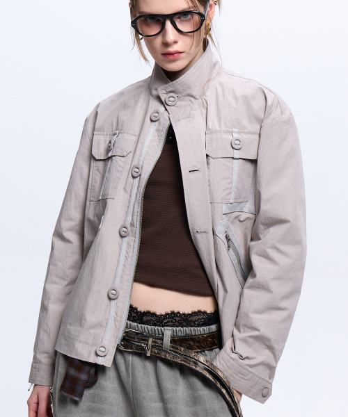 RSSC（アールエスエスシー）の「DENIM MIXED COTTON FIELD JACKET - GRAY（ミリタリージャケット・レディース・その他・1/2）」の4枚目の写真