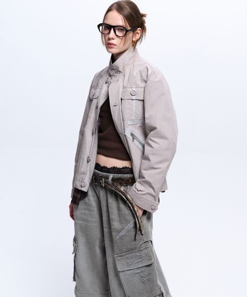 RSSC（アールエスエスシー）の「DENIM MIXED COTTON FIELD JACKET - GRAY（ミリタリージャケット・レディース・その他・1/2）」の5枚目の写真