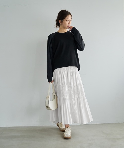 STYLE DELI(スタイルデリ)の「配色ラグランリブ生地プルオーバー(Tシャツ/カットソー・レディース・チャコールグレー/ネイビー/ワインレッド・FREE)」の15枚目の写真