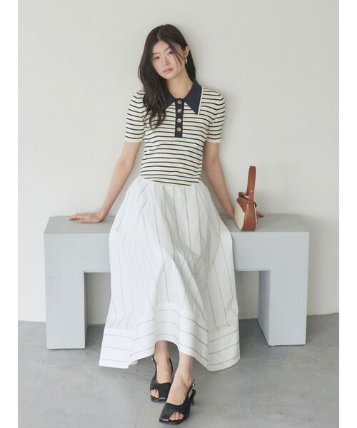 LAGUNAMOON(ラグナムーン)の「カラーネックラインニットプルオーバー 【夏服】【半袖】(ニット/セーター・レディース・グレー/その他/アイボリー/ピンク/その他1/ベージュ/ネイビー・FREE)」の15枚目の写真
