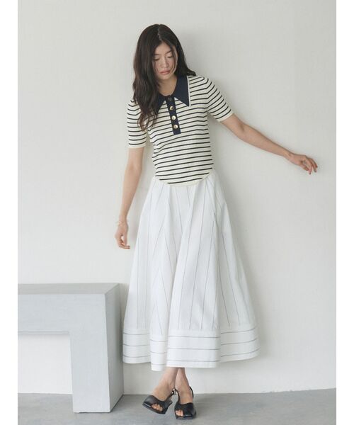 LAGUNAMOON(ラグナムーン)の「カラーネックラインニットプルオーバー 【夏服】【半袖】(ニット/セーター・レディース・グレー/その他/アイボリー/ピンク/その他1/ベージュ/ネイビー・FREE)」の16枚目の写真