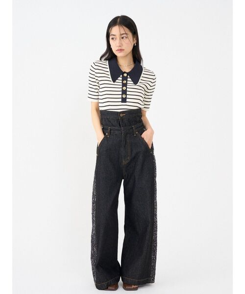 LAGUNAMOON(ラグナムーン)の「カラーネックラインニットプルオーバー 【夏服】【半袖】(ニット/セーター・レディース・グレー/その他/アイボリー/ピンク/その他1/ベージュ/ネイビー・FREE)」の20枚目の写真