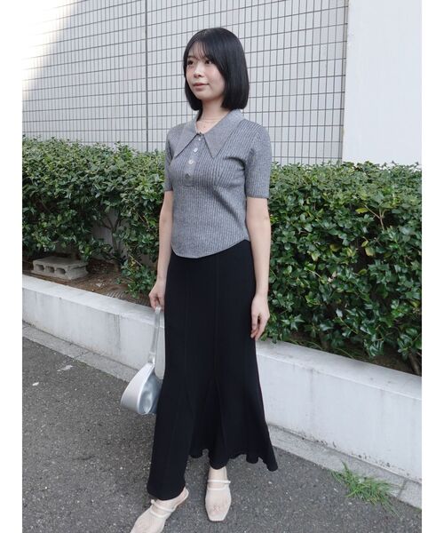 LAGUNAMOON（ラグナムーン）の「カラーネックラインニットプルオーバー（ニット/セーター・レディース・グレー/その他/アイボリー/ピンク/その他1/ベージュ/ネイビー・FREE）」の8枚目の写真