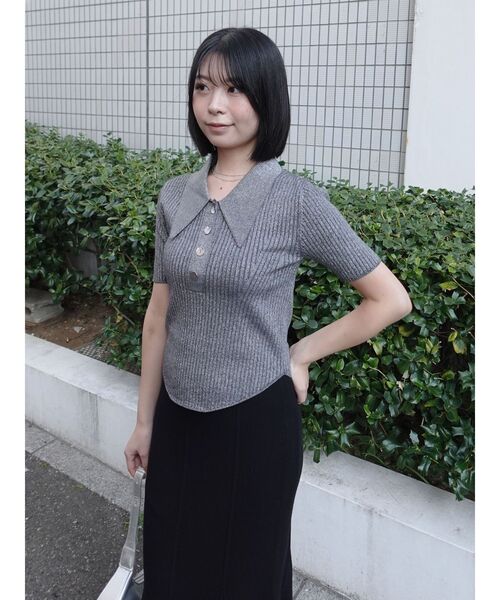 LAGUNAMOON（ラグナムーン）の「カラーネックラインニットプルオーバー（ニット/セーター・レディース・グレー/その他/アイボリー/ピンク/その他1/ベージュ/ネイビー・FREE）」の2枚目の写真