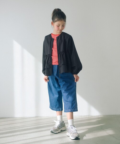 green label relaxing（グリーンレーベルリラクシング）の「デニム クロップド ペインター パンツ / キッズ  100cm-160cm（デニムパンツ・キッズ・ネイビー・110cm/100cm/120cm/130cm/140cm/150cm/160cm）」の5枚目の写真