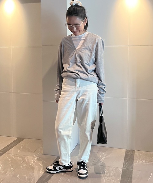 COUDRE(クードル)の「VネックロンT(Tシャツ/カットソー・レディース・ブラック/ライトグレー・FREE)」の15枚目の写真