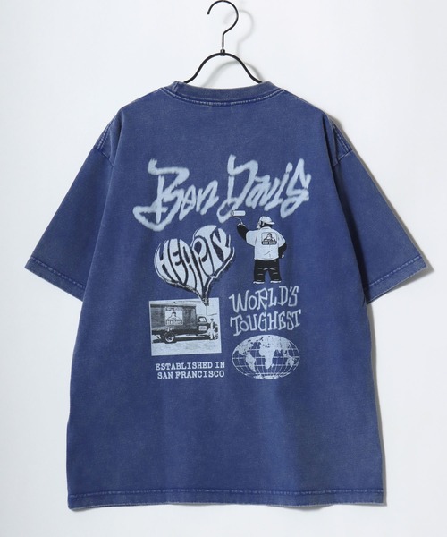 BEN DAVIS(ベンデイビス)の「BEN DAVIS/ベンデイビス TGGING VNTG TEE/オーバーサイズ ヴィンテージ加工 ストリート バックプリント ロゴ ワンポイント 半袖Tシャツ/レディース メンズ(Tシャツ/カットソー・メンズ・ライトグレー/ブルー/ブラック・L/XL/M)」の15枚目の写真