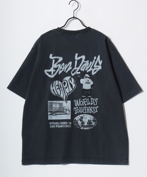 BEN DAVIS(ベンデイビス)の「BEN DAVIS/ベンデイビス TGGING VNTG TEE/オーバーサイズ ヴィンテージ加工 ストリート バックプリント ロゴ ワンポイント 半袖Tシャツ/レディース メンズ(Tシャツ/カットソー・メンズ・ライトグレー/ブルー/ブラック・L/XL/M)」の11枚目の写真