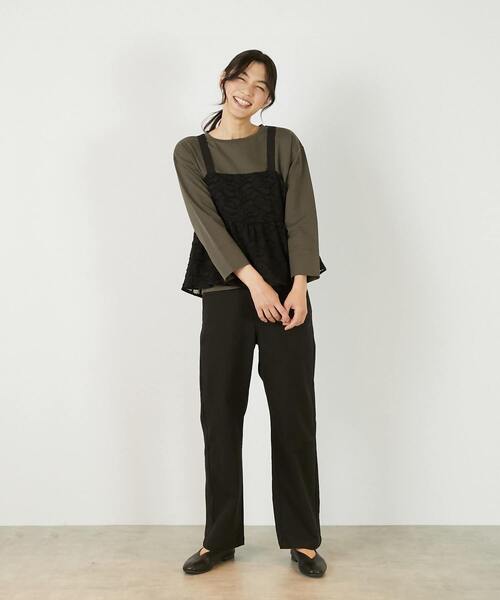 MELROSE claire（メルローズ クレール）の「【カットジャガードキャミブラウス】（シャツ/ブラウス・レディース・ブラック/ホワイト・FREE）」の22枚目の写真