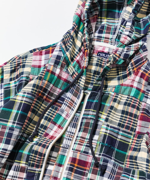 NAUTICA(ノーティカ)の「NAUTICA/ノーティカ ビッグシルエット パッチワーク マドラスチェック ジップアップ マリンパーカー(ブルゾン・メンズ・チェック・MEDIUM/LARGE/X-LARGE)」の11枚目の写真