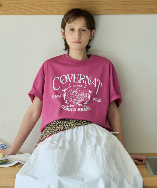 S COVERNAT WOMAN ARCH CLOVERHEART T-SHIRT,LIGHT BLUE, CO2402ST88LB FINAL SALE SCN66