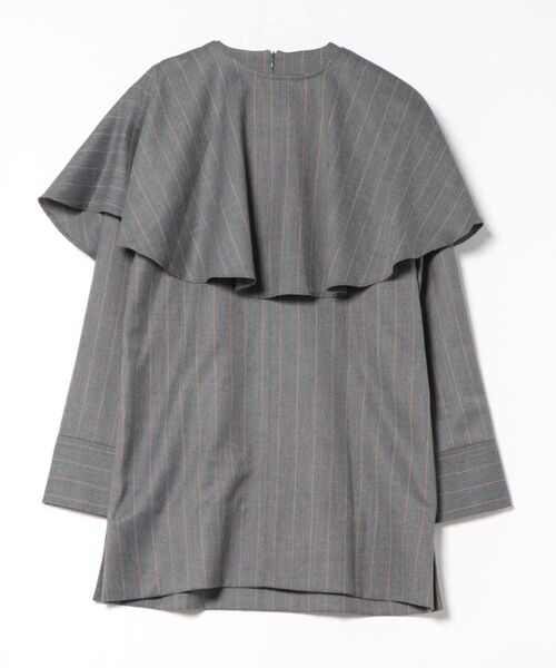 GANNI（ガニー）の「Brushed Wool Stripe Circle Col W0994（ワンピース・レディース・グレー・36）」の2枚目の写真