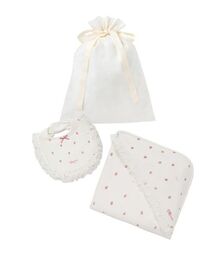 gelato pique | 【ラッピング済み】【BABY】ストロベリー柄チュールブランケット&スタイSET(ベビーギフト)