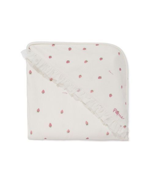 gelato pique（ジェラートピケ）の「【ラッピング済み】【BABY】ストロベリー柄チュールブランケット&スタイSET（ベビーギフト・キッズ・オフホワイト・F）」の3枚目の写真