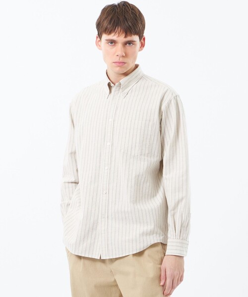 MACKINTOSH PHILOSOPHY(マッキントッシュ フィロソフィー)の「シャンブレー/ストライプ リラックスボタンダウンシャツ(シャツ/ブラウス・メンズ・ブルー系その他7/ベージュ系その他2/ブルー系その他3・38/40)」の2枚目の写真