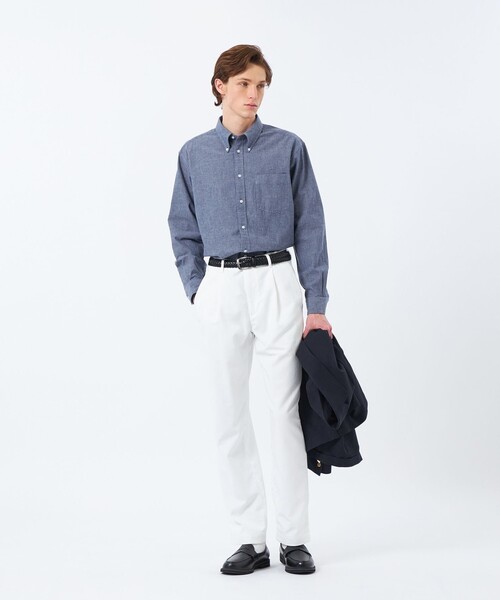 MACKINTOSH PHILOSOPHY(マッキントッシュ フィロソフィー)の「シャンブレー/ストライプ リラックスボタンダウンシャツ(シャツ/ブラウス・メンズ・ブルー系その他7/ベージュ系その他2/ブルー系その他3・38/40)」の5枚目の写真