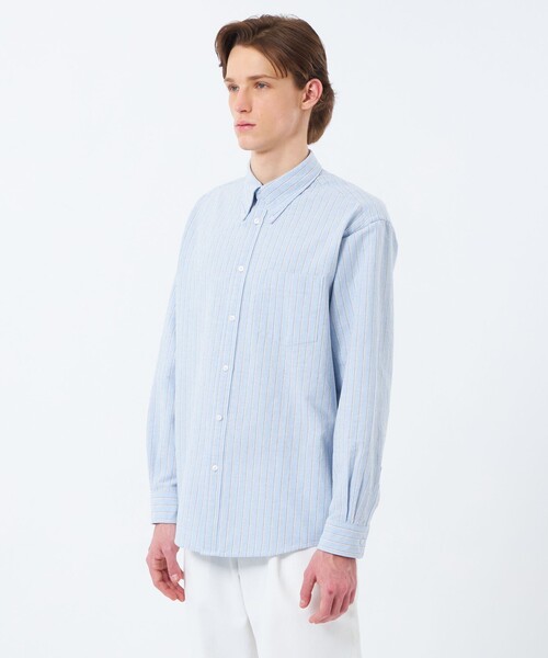 MACKINTOSH PHILOSOPHY(マッキントッシュ フィロソフィー)の「シャンブレー/ストライプ リラックスボタンダウンシャツ(シャツ/ブラウス・メンズ・ブルー系その他7/ベージュ系その他2/ブルー系その他3・38/40)」の9枚目の写真