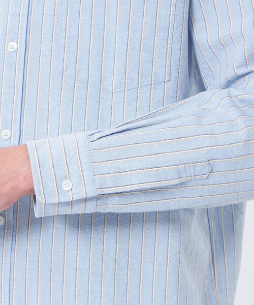 MACKINTOSH PHILOSOPHY(マッキントッシュ フィロソフィー)の「シャンブレー/ストライプ リラックスボタンダウンシャツ(シャツ/ブラウス・メンズ・ブルー系その他7/ベージュ系その他2/ブルー系その他3・38/40)」の11枚目の写真