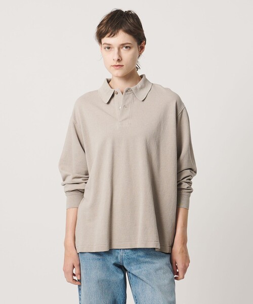 LOEFF(ロエフ)の「<LOEFF>ピケ ロングスリーブ ポロシャツ UNISEX(ポロシャツ・レディース・ダークグレー/ナチュラル/グレー系・0/1/2)」の7枚目の写真