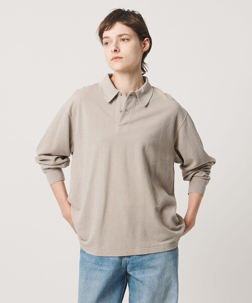 LOEFF(ロエフ)の「<LOEFF>ピケ ロングスリーブ ポロシャツ UNISEX(ポロシャツ・レディース・ダークグレー/ナチュラル/グレー系・0/1/2)」の8枚目の写真