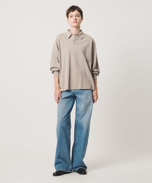 LOEFF(ロエフ)の「<LOEFF>ピケ ロングスリーブ ポロシャツ UNISEX(ポロシャツ・レディース・ダークグレー/ナチュラル/グレー系・0/1/2)」の9枚目の写真