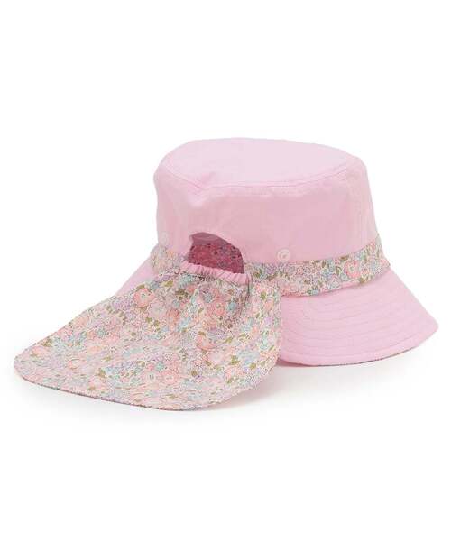 sense of wonder（センスオブワンダー）の「リバティGIRLS日除け帽子（ハット・キッズ・オフホワイト/ピンク・48-50cm/50-52cm/52-54cm）」の4枚目の写真
