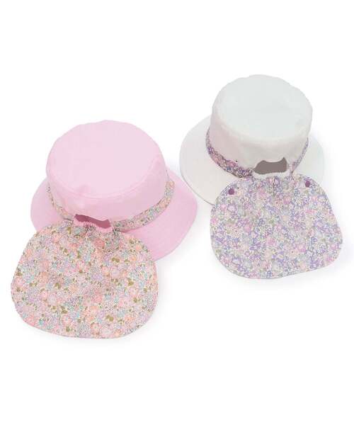 sense of wonder（センスオブワンダー）の「リバティGIRLS日除け帽子（ハット・キッズ・オフホワイト/ピンク・48-50cm/50-52cm/52-54cm）」の9枚目の写真