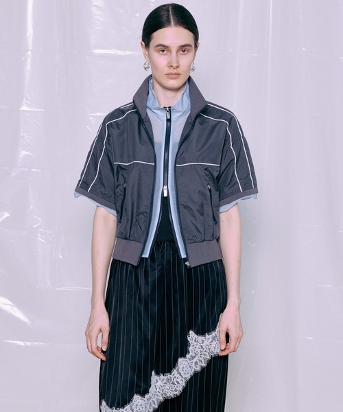 MAISON SPECIAL(メゾンスペシャル)の「Double Zip Track Blouson/ダブルジップトラックブルゾン(ブルゾン・レディース・ホワイト/グレー/イエロー・FREE)」の3枚目の写真