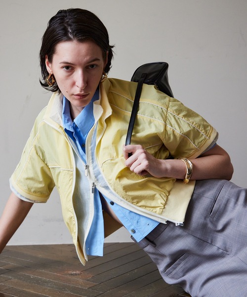 MAISON SPECIAL(メゾンスペシャル)の「Double Zip Track Blouson/ダブルジップトラックブルゾン(ブルゾン・レディース・ホワイト/グレー/イエロー・FREE)」の2枚目の写真