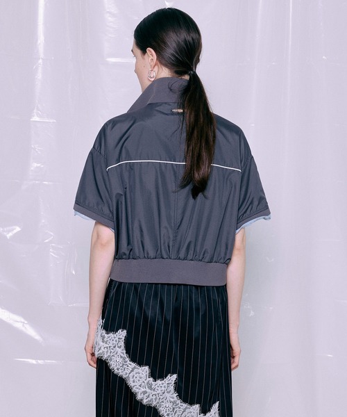 MAISON SPECIAL(メゾンスペシャル)の「Double Zip Track Blouson/ダブルジップトラックブルゾン(ブルゾン・レディース・ホワイト/グレー/イエロー・FREE)」の5枚目の写真