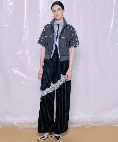 MAISON SPECIAL(メゾンスペシャル)の「Double Zip Track Blouson/ダブルジップトラックブルゾン(ブルゾン・レディース・ホワイト/グレー/イエロー・FREE)」の6枚目の写真