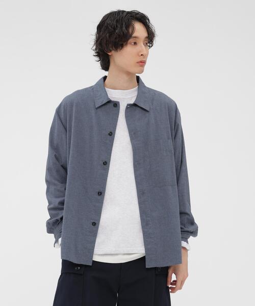 MHL.（エムエイチエル）の「TOP DYED COTTON POPLIN（シャツ/ブラウス・メンズ・ブルー/チェック・SMALL/MEDIUM/LARGE）」の2枚目の写真
