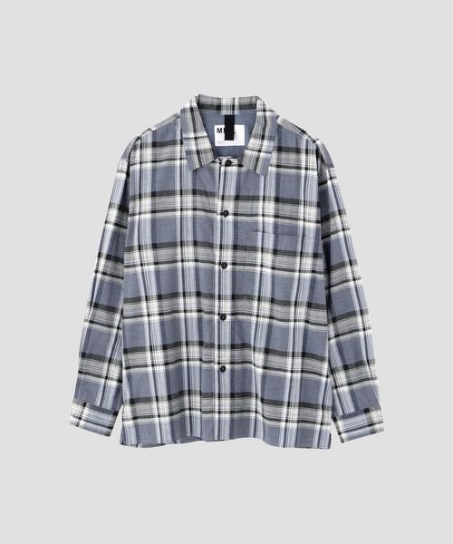 MHL.（エムエイチエル）の「TOP DYED COTTON POPLIN（シャツ/ブラウス・メンズ・ブルー/チェック・SMALL/MEDIUM/LARGE）」の9枚目の写真