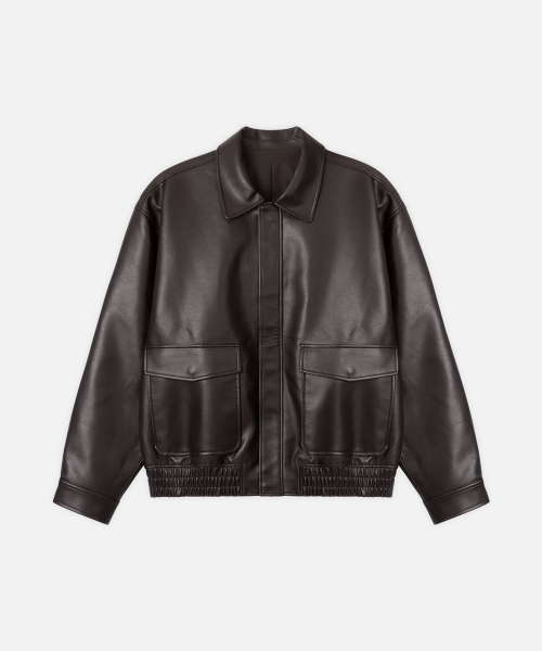 DRAW FIT（ドローフィット）の「A-2 レザー ブルゾン ジャケット [ブラウン]（ライダースジャケット・メンズ・その他・M/L/XL）」の6枚目の写真