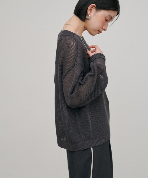 LARUTA（ラルータ）の「【LARUTA】ボートネックギマシアーニット（ニット/セーター・レディース・チャコールグレー/イエロー/ライトグレー/オフホワイト・FREE）」の12枚目の写真