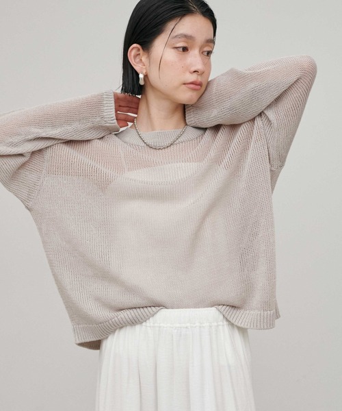 LARUTA（ラルータ）の「【LARUTA】ボートネックギマシアーニット（ニット/セーター・レディース・チャコールグレー/イエロー/ライトグレー/オフホワイト・FREE）」の16枚目の写真