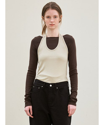 ribbed halter top (sage green)