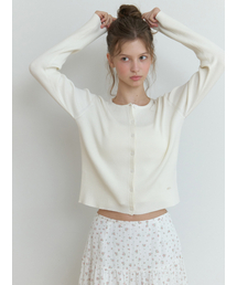 Owa round knit cardigan (ivory)