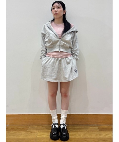GAP(ギャップ)の「フレンチテリー ハート GAPロゴ ミニスカート(スカート・レディース・グレー/ホワイト/ネイビー・XXS/L/M/S/XS)」の9枚目の写真